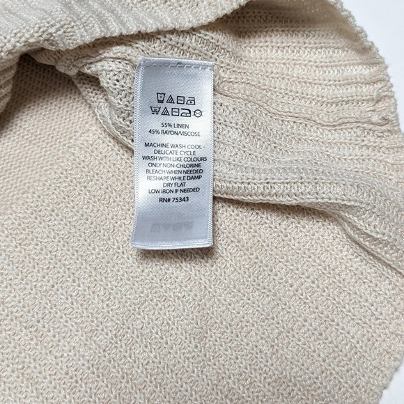 TAHARI Linen Blend Hooded Sweater Medium M - Picture 5 of 8